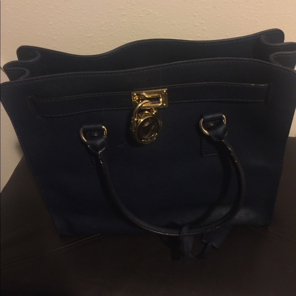 Like New Navy Blue Michael Kors Hamilton Bag
